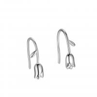 Sterling Silver Drop Earring, 99% Sterling Silver, Tulip, plated, fashion jewelry & for woman 3.5mm 