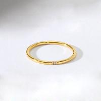 Нержавеющая сталь Rhinestone палец кольцо, Нержавеющая сталь 304, плакированный настоящим золотом, разный размер для выбора & Женский & со стразами, Много цветов для выбора, размер:5-10, продается PC