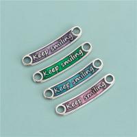Sterling Silver Charm Connector, 925 Sterling Silver, two-colored double side & DIY & with letter pattern & epoxy gel Approx 3.3mm 