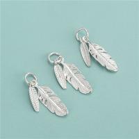 Sterling Silver Pendants, 925 Sterling Silver, Feather, DIY  Approx 3.8mm 