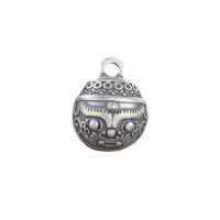 Thailand Sterling Silver Pendant, Round, Antique finish, DIY, silver color Approx 2mm 