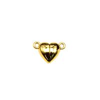 Brass Magnetic Clasp, Heart, 18K gold plated, DIY, golden 