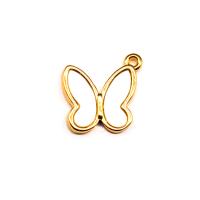 Brass Jewelry Pendants, Butterfly, 18K gold plated, DIY, golden 
