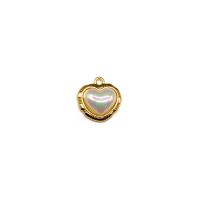 Acrylic Zinc Alloy Pendant, with Acrylic, Heart, 18K gold plated, DIY, golden 