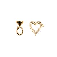 Cubic Zirconia Micro Pave Brass Connector, 18K gold plated, DIY & micro pave cubic zirconia, golden  