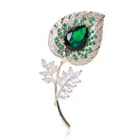Cubic Zirconia Brooch, Brass, fashion jewelry & micro pave cubic zirconia & for woman 