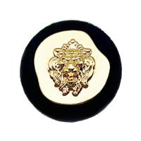 Zinc Alloy Shank Button, with Flocking Fabric, Flat Round, gold color plated, DIY 