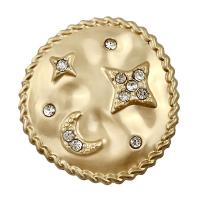 Botón de caña de aleación de cinc, aleación de zinc, Estrella, chapado en color dorado, Bricolaje & diverso tamaño para la opción & con diamantes de imitación, dorado, Vendido por UD