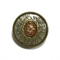 Zinc Alloy Shank Button, Flat Round, antique bronze color plated, DIY, 25mm 