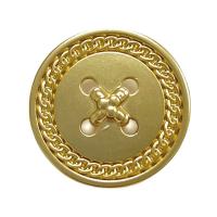 Zinc Alloy Shank Button, Flat Round, gold color plated, DIY golden 