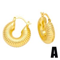 Brass Hoop Earring, gold color plated & for woman & enamel 