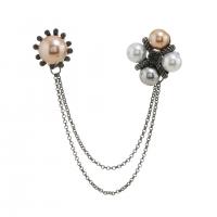 Plastic Pearl Brooch, Zinc Alloy, with Plastic Pearl, antique silver color plated, Unisex & with rhinestone, mixed colors, 16mm,25mm,100mm 