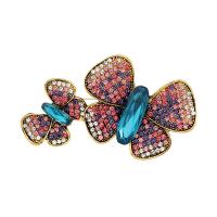 Rhinestone Zinc Alloy Brooch, Butterfly, gold color plated, Unisex & with rhinestone 