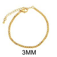 Brass Bracelets, with 5cm extender chain, Round, gold color plated & for woman Approx 16.5 cm 