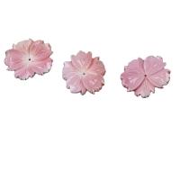 Dyed Shell Beads, Flower, Carved, DIY, pink 