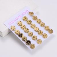 Stainless Steel Stud Earring, 316L Stainless Steel, 18K gold plated, fashion jewelry & for woman, golden 