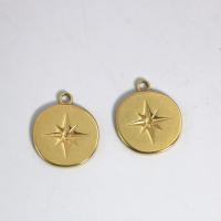 Stainless Steel Star Pendant, 304 Stainless Steel, plated, DIY, golden 
