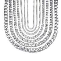 collier de chaîne en inox , Acier inoxydable 304, poli, longueur différente pour le choix & unisexe & normes différentes pour le choix, couleur originale, Vendu par brin