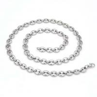 Stainless Steel Chain Necklace, 304 Stainless Steel, polished & Unisex, original color, 7mm 