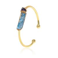 Quartz Bracelets, Zinc Alloy, with Amethyst & Kyanite, fashion jewelry & for woman, golden, 62mm 