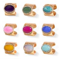 Quartz Finger Ring, Zinc Alloy, with Quartz, fashion jewelry & for woman & with rhinestone 