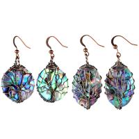 Abalone Shell Earring, Brass, with Abalone Shell & fashion jewelry & for woman 