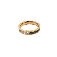 Titanium Steel Finger Ring, Donut, Vacuum Ion Plating, fashion jewelry & Unisex & micro pave cubic zirconia 4mm, US Ring 