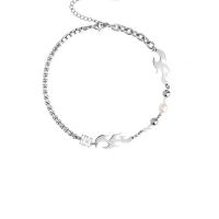 Collar de la joyería de titanio, Partículas de acero, con Perlas plásticas, con 7cm extender cadena, Fuego, unisexo, color original, longitud:48 cm, Vendido por UD