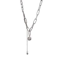 collier de Stras en alliage Zinc, alliage de zinc, avec perle de plastique, avec 5cm chaînes de rallonge, Placage de couleur argentée, bijoux de mode & pour femme & avec strass, argent cm, 12.5 cm, Vendu par PC