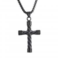 Titanium Steel Pendants, Cross, plated & for man Approx 27.6 Inch 