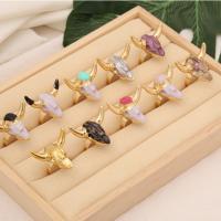 Resin Zinc Alloy Finger Ring, with Zinc Alloy, Horn, gold color plated, fashion jewelry & for woman US Ring 
