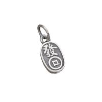 Thailand Sterling Silver Pendant, Antique finish, DIY & double-sided, silver color Approx 4mm 