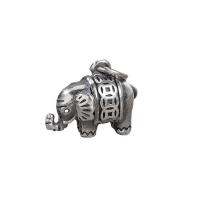 Thailand Sterling Silver Pendant, Elephant, Antique finish, DIY silver color Approx 4mm 