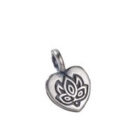 Thailand Sterling Silver Pendant, Heart, Antique finish, DIY, silver color Approx 2.5mm 