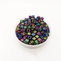 Acryl Alphabet Perlen, Quadrat, Spritzlackierung, DIY & verschiedene Größen vorhanden, ca. 3000/1800PCs/Tasche, verkauft von Tasche