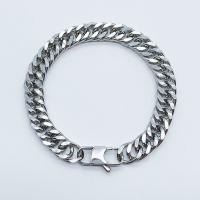 Stainless Steel Chain Bracelets, 316L Stainless Steel, electrolyzation  & for man, original color 