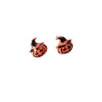 Zinc Alloy Rhinestone Stud Earring, Pumpkin, plated & for woman & with rhinestone 