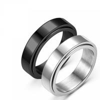 Titanium Steel Finger Ring, plated, can be twisted 