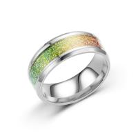 Titanium Steel Finger Ring, with Shell, plated 