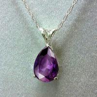 Brass Cubic Zirconia Necklace, Teardrop, platinum plated, for woman & with cubic zirconia Approx 16 Inch 