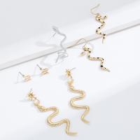 Brass Drop Earring, with Zinc Alloy, Snake, plated, fashion jewelry & for woman & enamel 