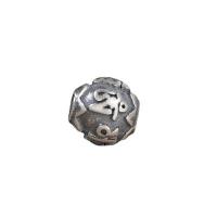 Thailand Sterling Silver Spacer Bead, Round, Antique finish silver color 