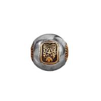 Thailand Sterling Silver Spacer Bead, with Brass, Round, Antique finish, DIY, silver color 