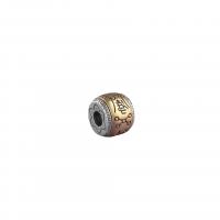 Thailand Sterling Silver Spacer Bead, with Brass, barrel, Antique finish, DIY, silver color 