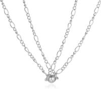 Zinc Alloy Necklace, with Magnet, with 10cm extender chain, silver color plated, 2 pieces & fashion jewelry & for woman, silver color cm 