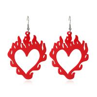 Acrylic Drop Earring, with Zinc Alloy, fashion jewelry & for woman, red 