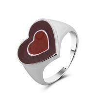 Enamel Zinc Alloy Finger Ring, Heart, plated, fashion jewelry & for woman 20mm 