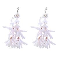 Plastic Pearl Zinc Alloy Earring, with ABS Plastic Pearl, fashion jewelry & for woman, white 