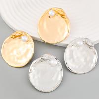 Kunststoff Perle Zink Legierung Ohrring, Zinklegierung, mit ABS-Kunststoff-Perlen, plattiert, Modeschmuck & für Frau, keine, 48x45mm, verkauft von Paar