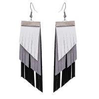 Fashion Create Jewelry Earring, Leather, Tassel, three layers & for woman 